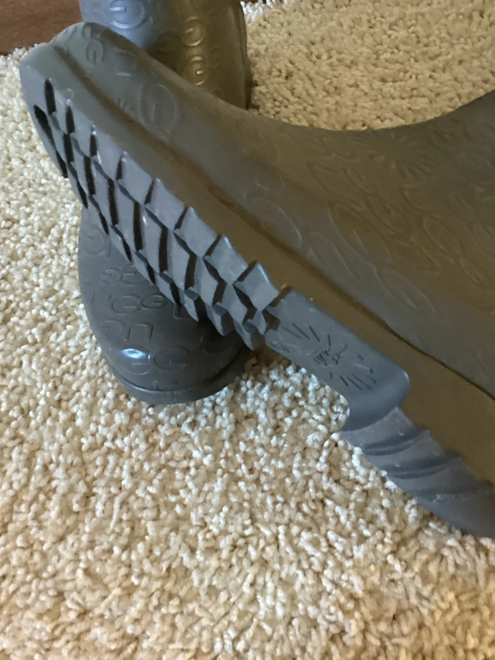 UGG Embossed Over-the-Knee Rain Boots - Gray size 6